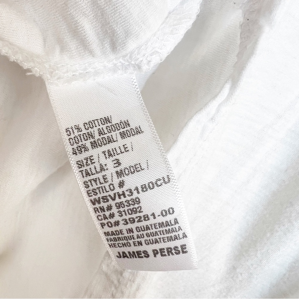 Standard James Perse Sheer Slub White Long Sleeve Top Size Large - Picture 7 of 7